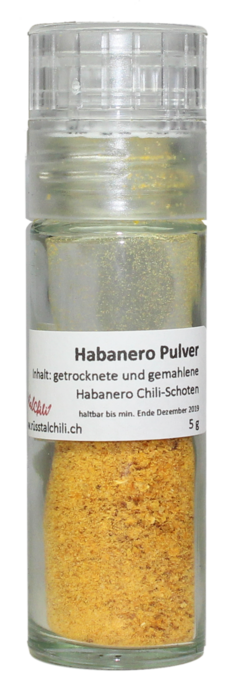Gälbi Habanero Chiliflöckli i de Müli
